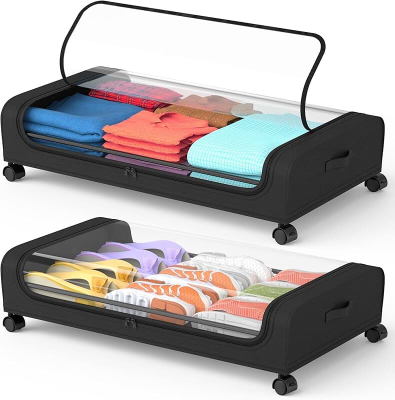 2-Pack Underbed Storage Containers with Wheels