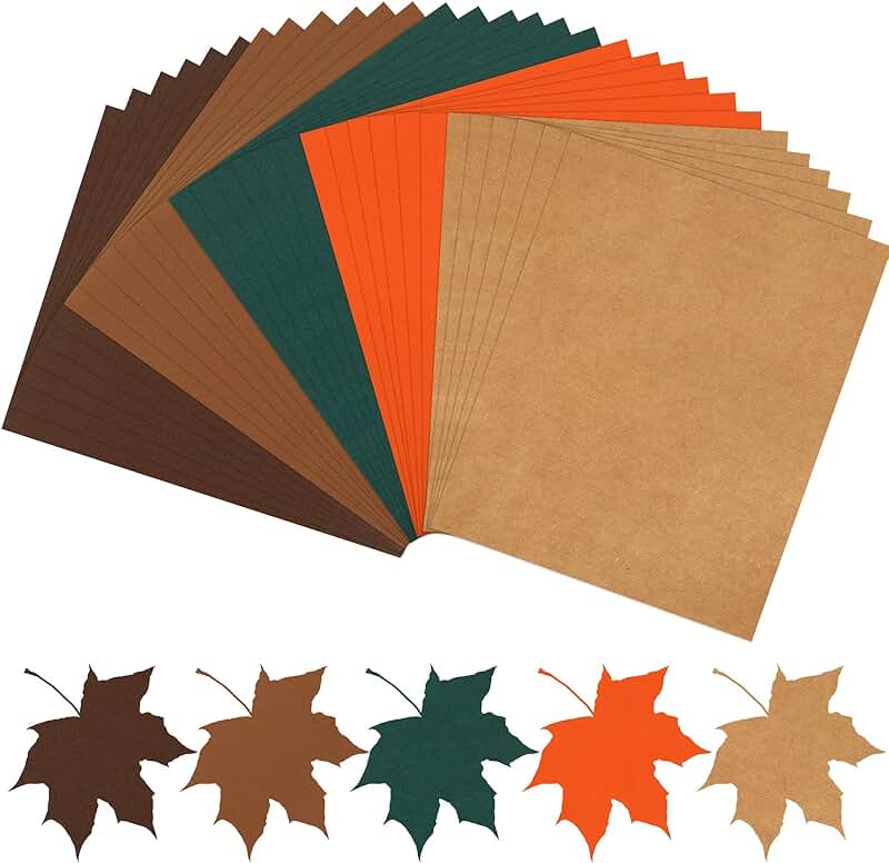 Autumn Colored Cardstock, 8.5x11", 30 Sheets