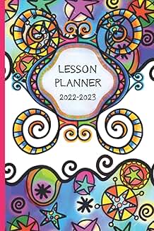 Colorful Folk Art Teacher Lesson Plan Book 2022-2023