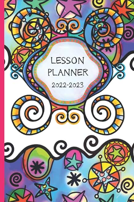Colorful Folk Art Teacher Lesson Plan Book 2022-2023