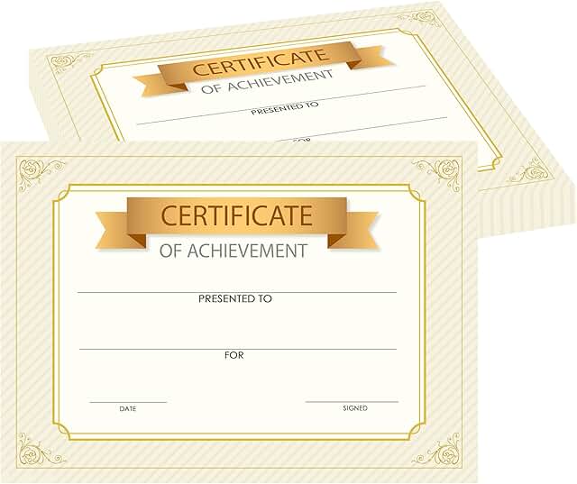 25 Certificate of Achievement Awards for Printing