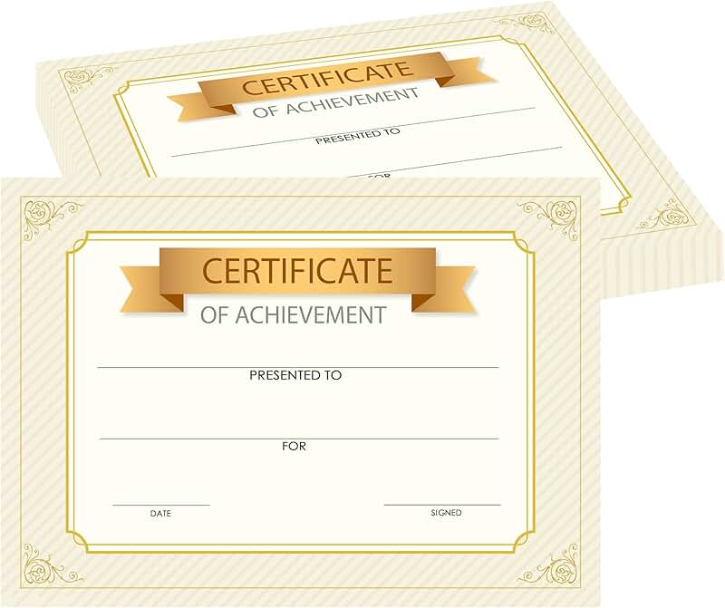 25 Certificate of Achievement Awards for Printing