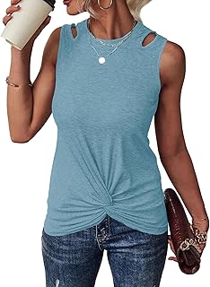 Women's Sleeveless Twist Front Tank Top