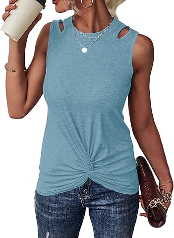Women's Sleeveless Twist Front Tank Top