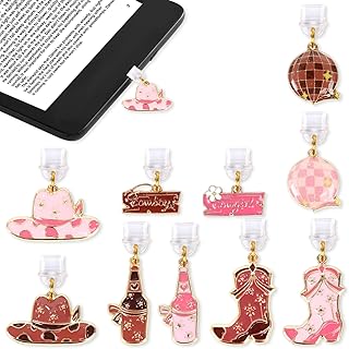 Pink Cowboy Dust Plug Charm Set for Phone and Kindle