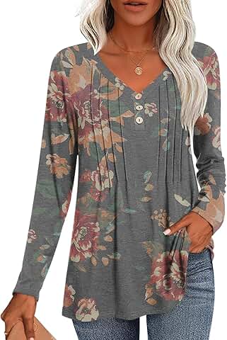 Fall 2025 Women's Casual Long Sleeve V-Neck Blouses