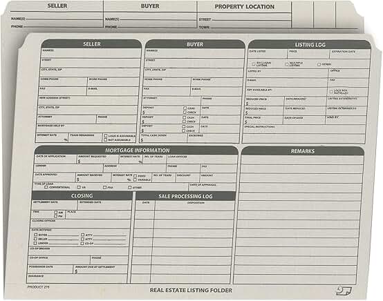 Gray Letter-Size Document Folder with Checklist, 25-Pack