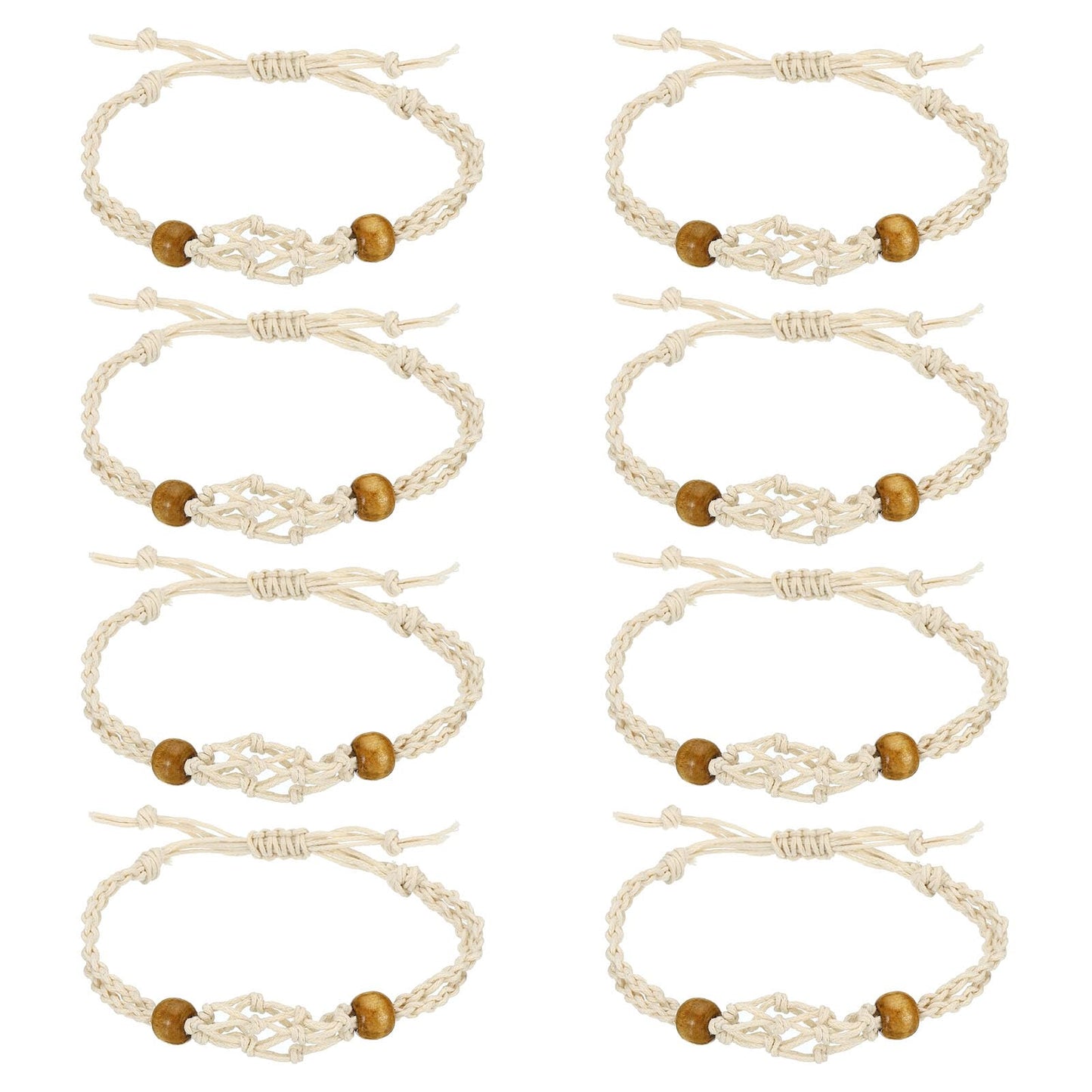 Adjustable White Bracelet Cord with Stone Holders for Jewelry Making