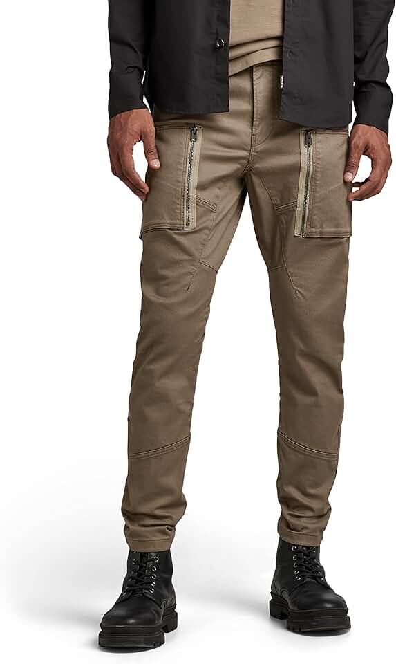 Men's Skinny Fit Cargo Pants with Zip Pocket
