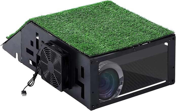Golf Simulator Projector Cover with Turf Floor Enclosure