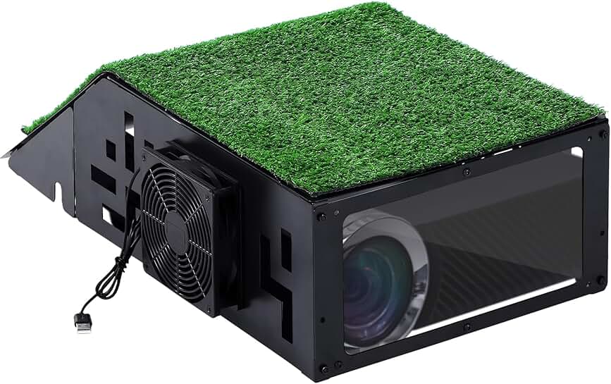 Golf Simulator Projector Cover with Turf Floor Enclosure
