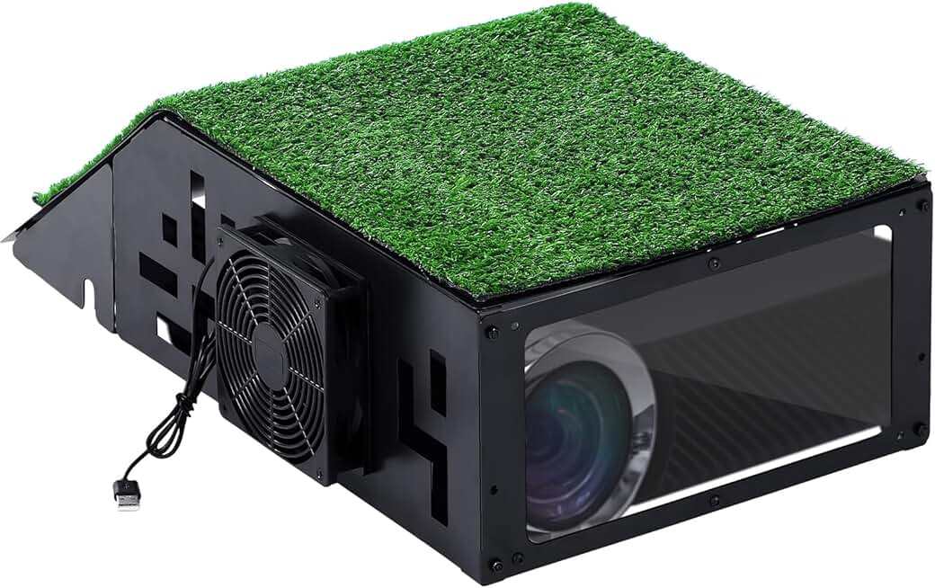 Golf Simulator Projector Cover with Turf Floor Enclosure