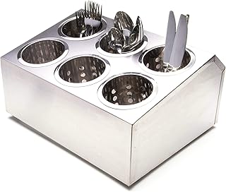 Stainless Steel 6-Compartment Utensil Holder