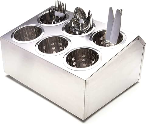 Stainless Steel 6-Compartment Utensil Holder