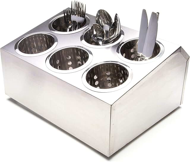 Stainless Steel 6-Compartment Utensil Holder