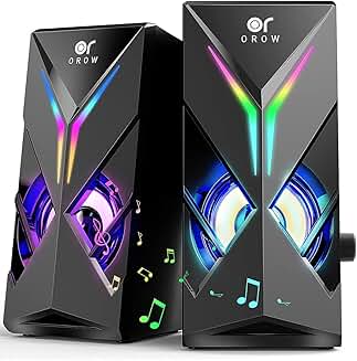 10W RGB Computer Speakers with Volume and Lights