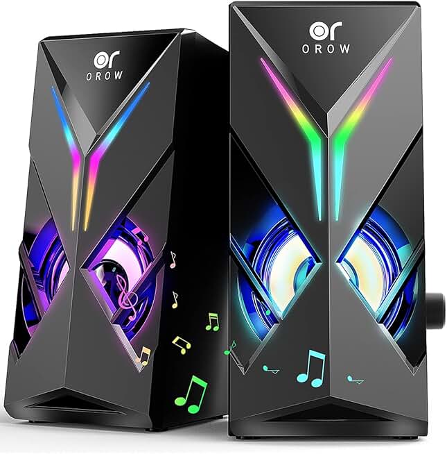 10W RGB Computer Speakers with Volume and Lights