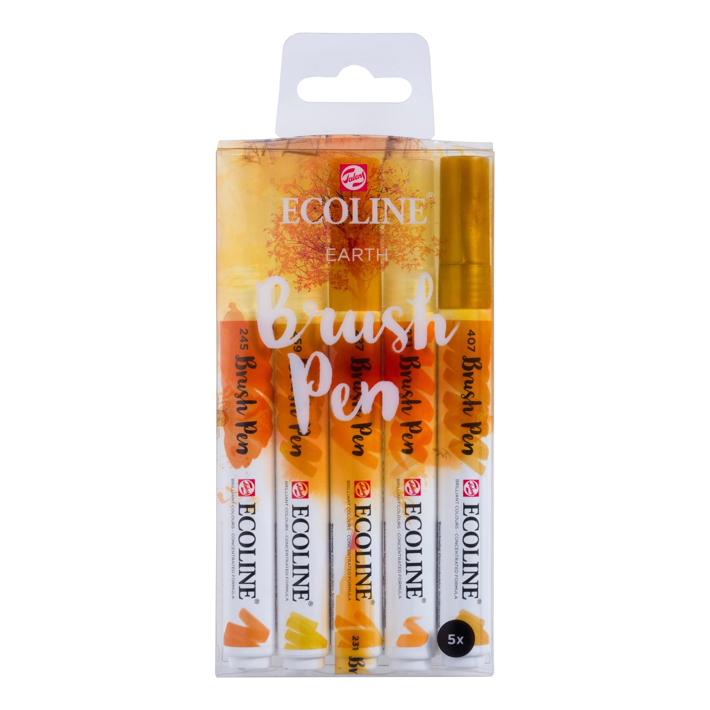 Set of 5 Earth Tone Liquid Watercolor Brush Pens