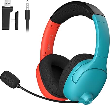 Wireless Gaming Headset with Mic for Switch and More