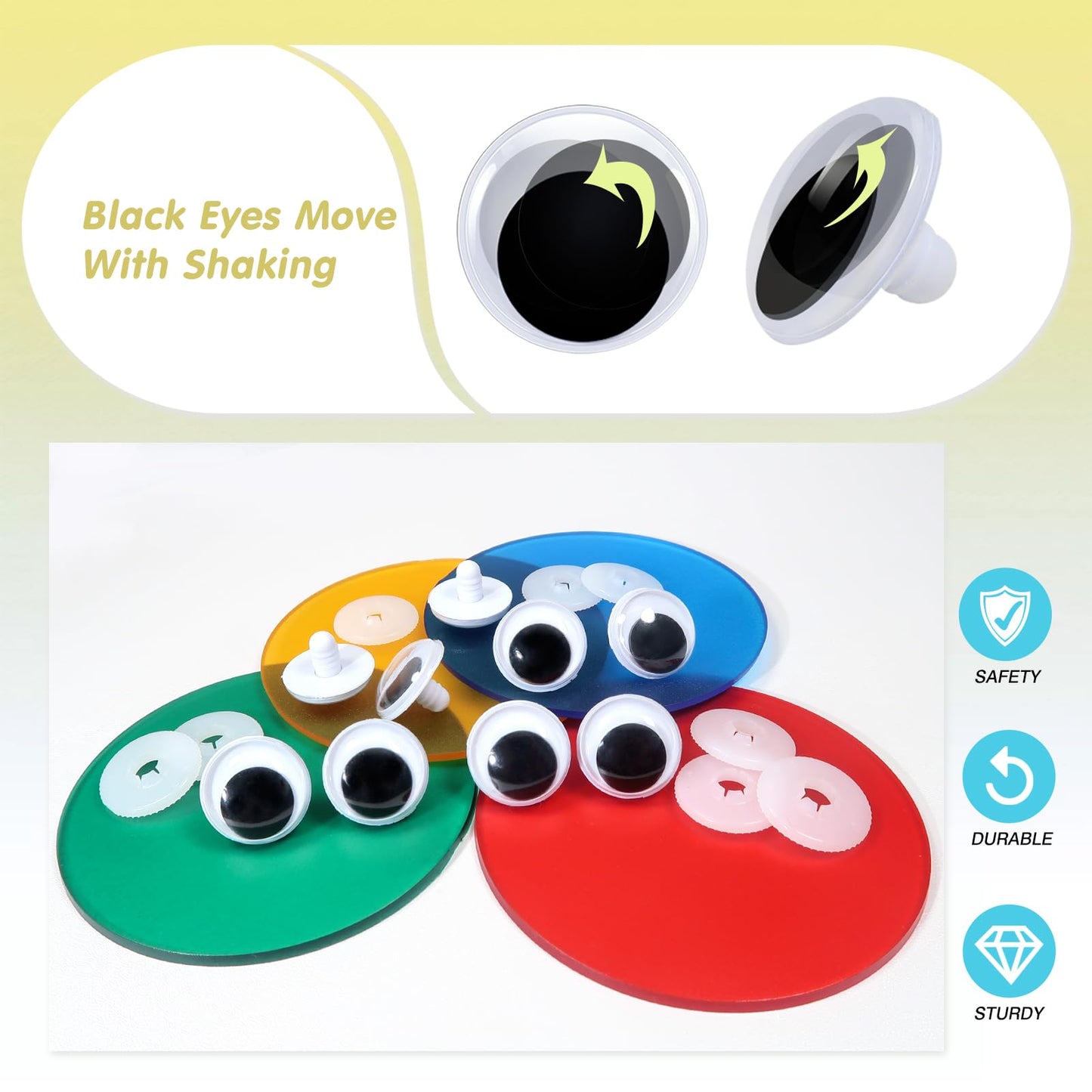 50pcs Black Safety Eyes 23mm for DIY Crafts