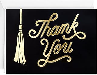 Black and Gold Tassel Graduation Thank You Cards (40)