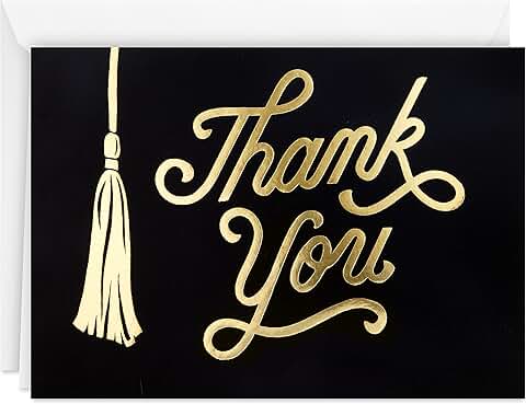 Black and Gold Tassel Graduation Thank You Cards (40)