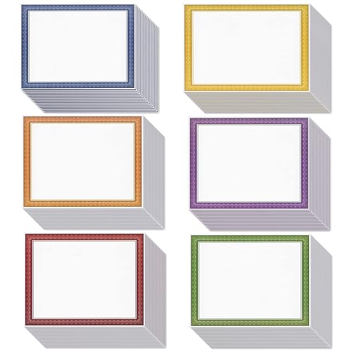 Multicolor Border Certificate Paper, 8.5 x 11, 96 Sheets