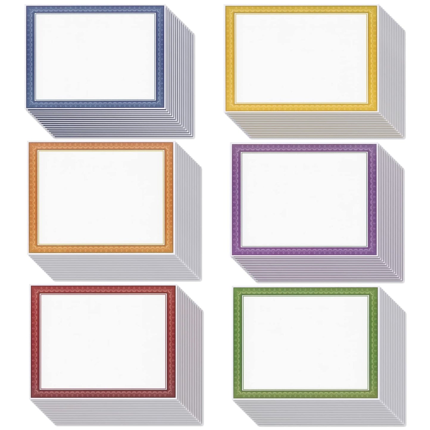 Multicolor Border Certificate Paper, 8.5 x 11, 96 Sheets