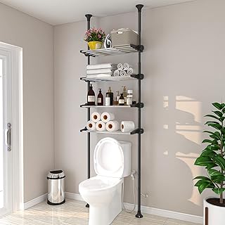 Adjustable 4-Tier Over Toilet Bathroom Shelf