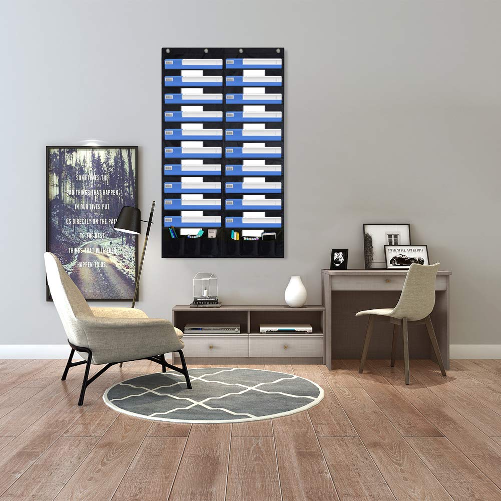 Wall-Mounted File Organizer with 20 Pockets