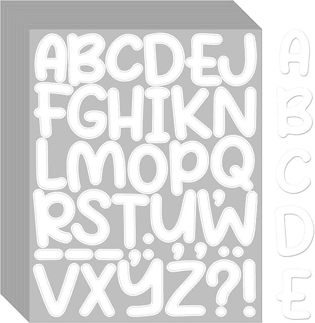 1368 White Letter Stickers for Bulletin Boards and Decor