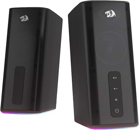 Stereo Desktop Speakers with 20W, Touch Control, RGB Lighting