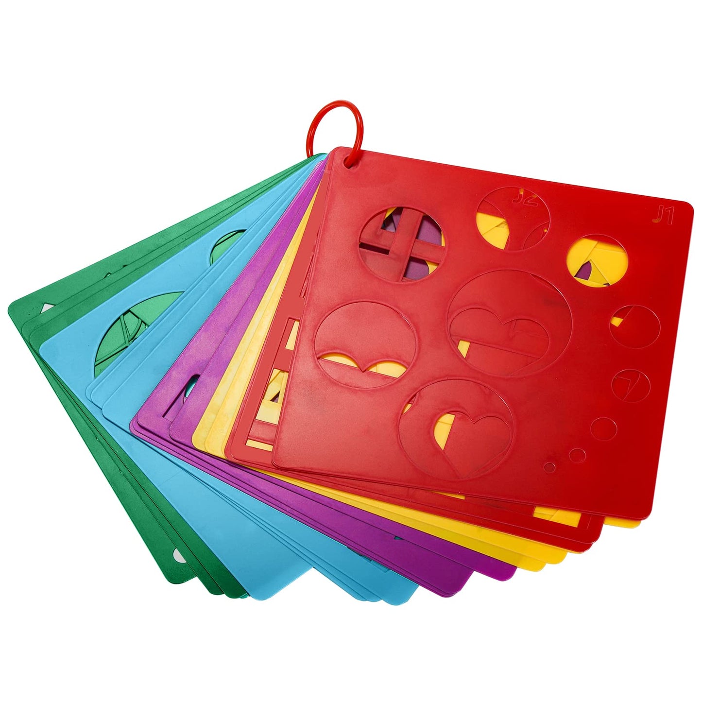 40 Pieces Geometric Shape Stencils for Kids, 5.9 x 5.9 Inches