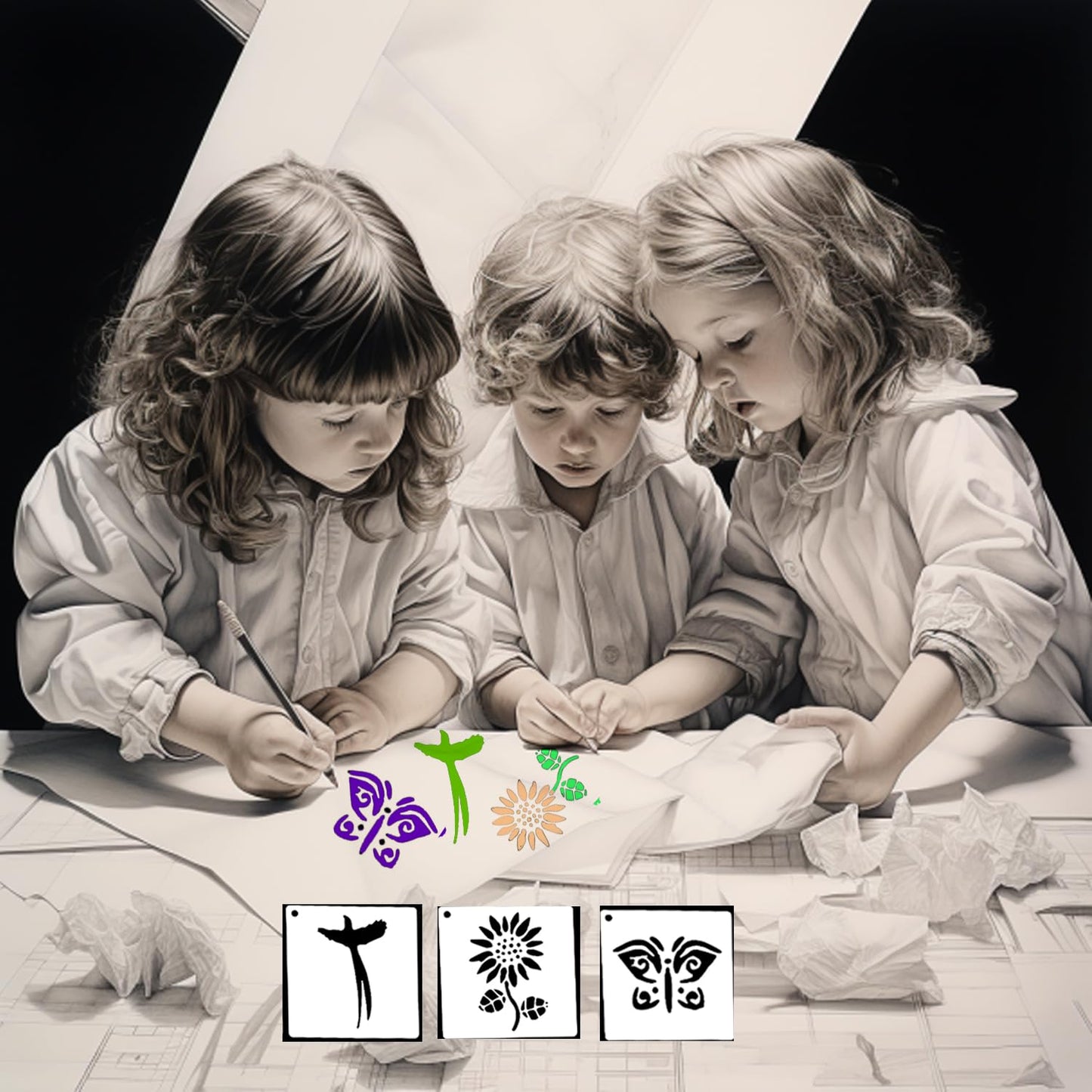 60 Pieces Reusable Wall Stencils for Painting on Wood Wall