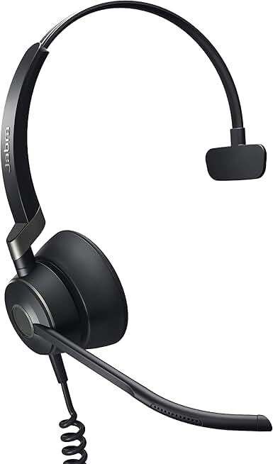 Wired Mono Headset with 3-Microphone Noise Reduction
