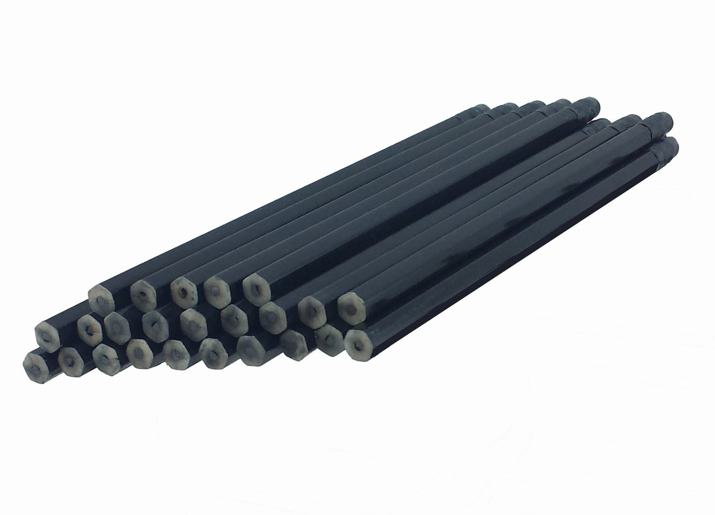 Black Barrel Hexagon Pencils with Eraser, 36 Pack
