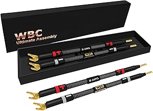 Premium 8 Inch 8 AWG OFC Speaker Jumper Cables (4 Pack)