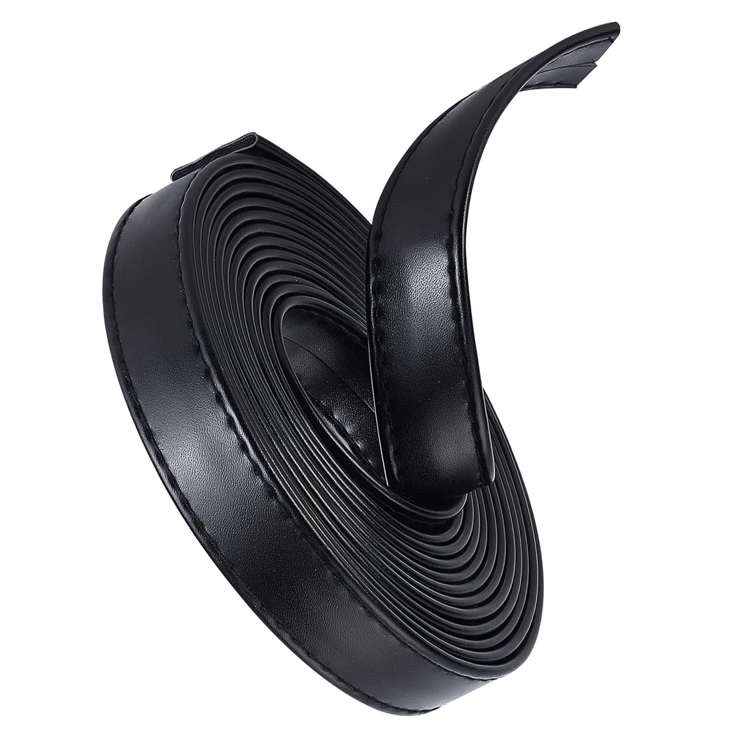 Black Leather Straps 118 Inches Double Sided 0.8 Inch Wide