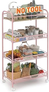 Four-Tier Metal Rolling Storage Cart