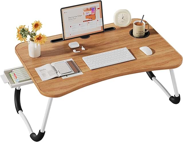 Large foldable lap desk for eating and working