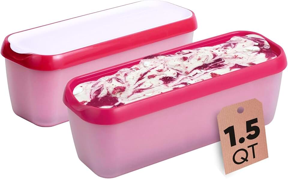 2-Pack 1.5 Quart Ice Cream Storage Containers with Lids