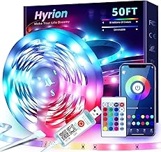 50ft USB RGB LED Strip Lights with Music Sync