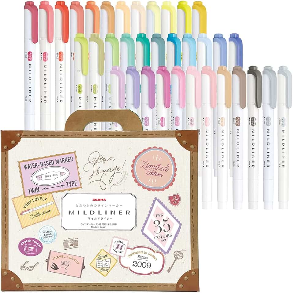 35-Color Highlighter Set with Gift Box