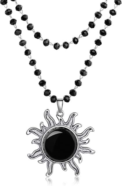 Gothic Sun Pendant Necklace for Women