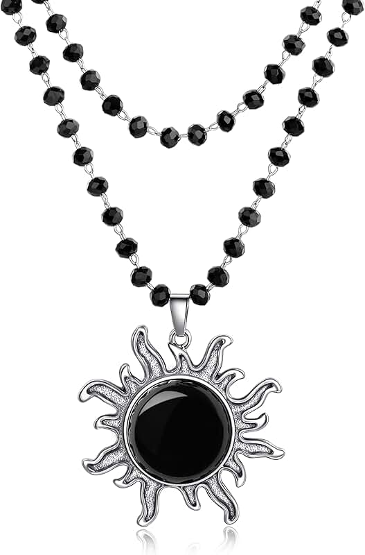 Gothic Sun Pendant Necklace for Women