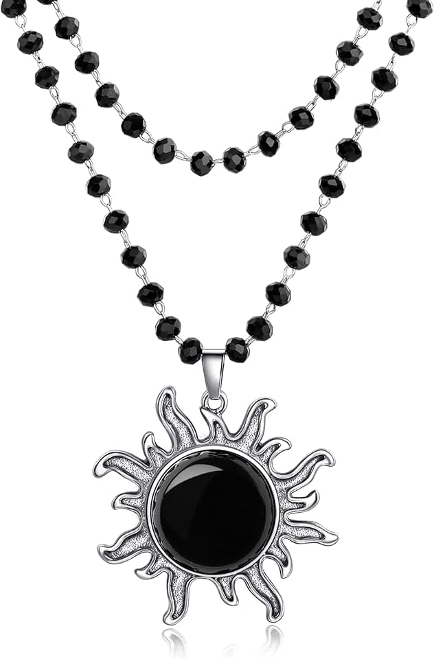 Gothic Sun Pendant Necklace for Women