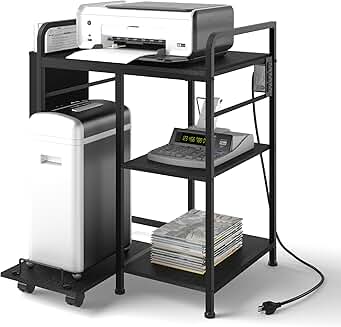 Printer Stand with Charging Station and Storage
