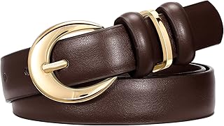 Women’s Leather Belt for Jeans and Dresses, 0.9" Wide