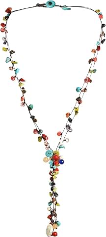 Handmade Multistrand Necklace with Colorful Stones
