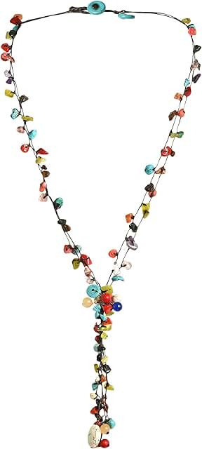 Handmade Multistrand Necklace with Colorful Stones